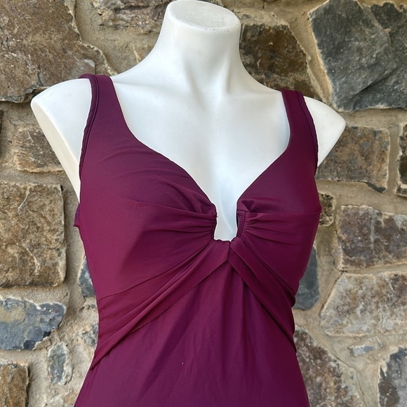 Magicsuit One Piece Swimsuit Size 16 Purple Tummy Control Shirred Backless - Picture 2 of 7